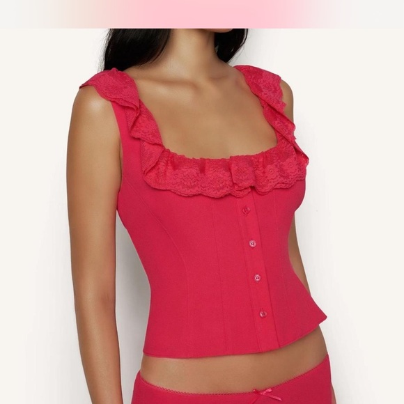 Danielle Guizio Pink Paloma Top - Picture 5 of 7